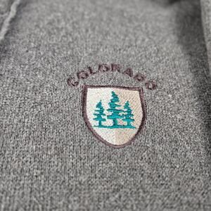 Vintage Colorado Graphic Quarter Button Fleece Pullover GraySize: XL